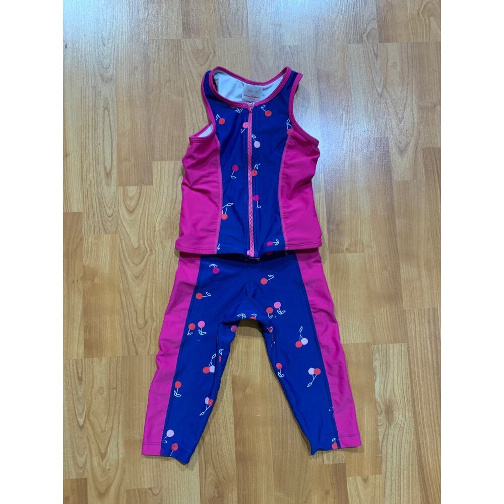 Hanna Anderson zip font swimsuit